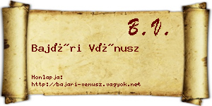 Bajári Vénusz névjegykártya